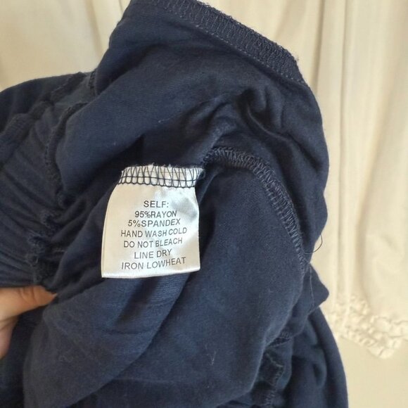 Bluivy Navy Surplice Jersey Jumpsuit Adjustable Waist Tie & Pockets Small - Picture 9 of 10